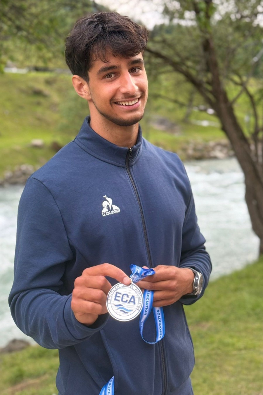 Championnat d'Europe de descente, Sprint, K1H en individuel Augustin Reboul en argent # Mezzana, Italie, 7 juin 2025 © FFCK